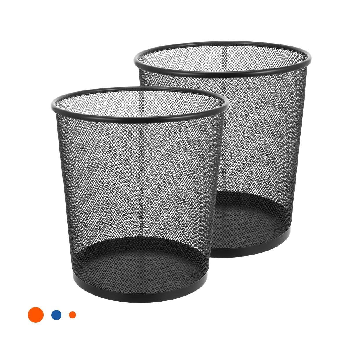 CESTO DE BASURA CIRCULAR MALLA METALICA NEGRO PARA DORMITORIO OFICINA Y COCINA Y+REGALO STICKER - 1