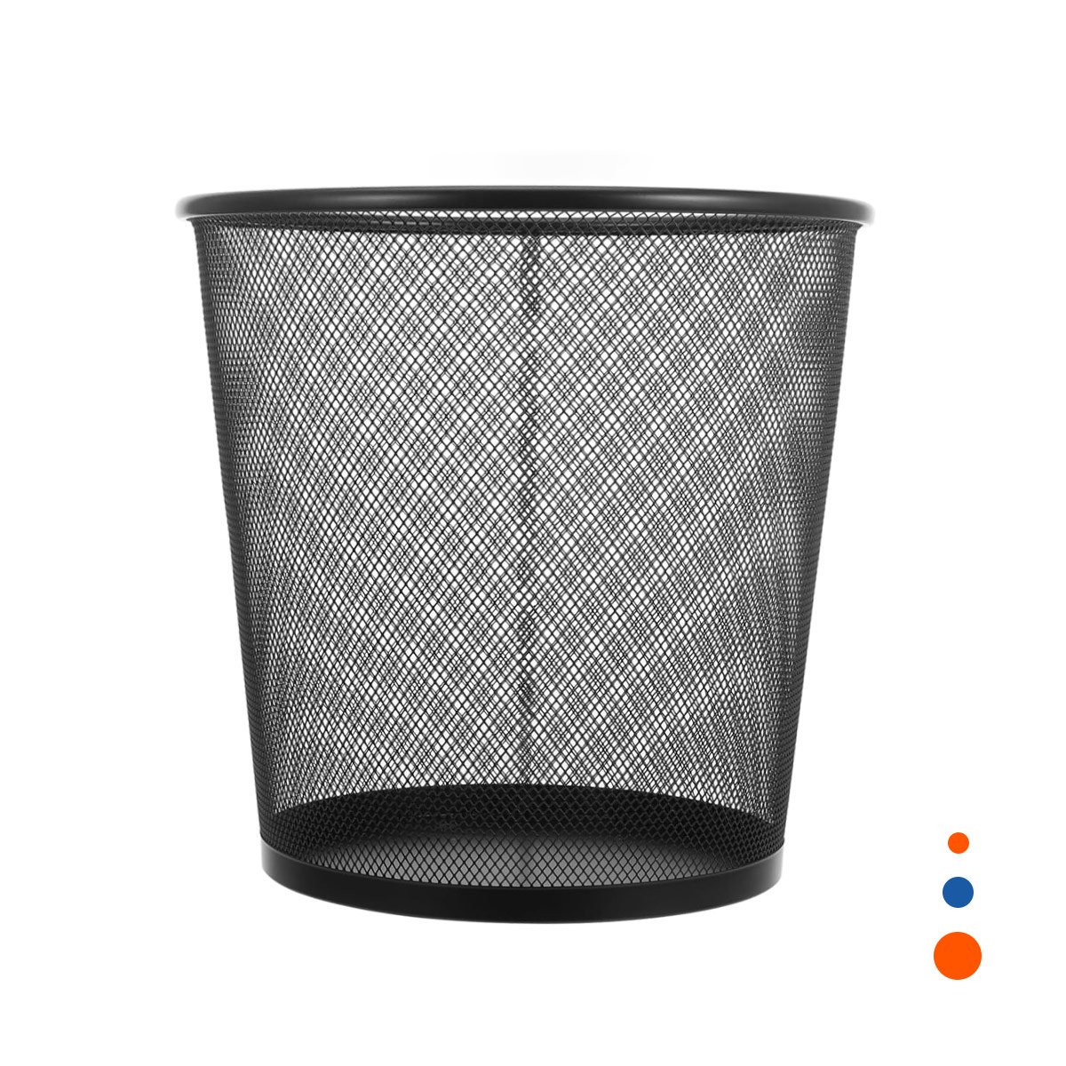 PACK12 CONTENEDOR DE BASURA NEGRO METALICA REDONDA PARA HOGAR COCINA Y OFICINA Y+REGALO STICKER - 2