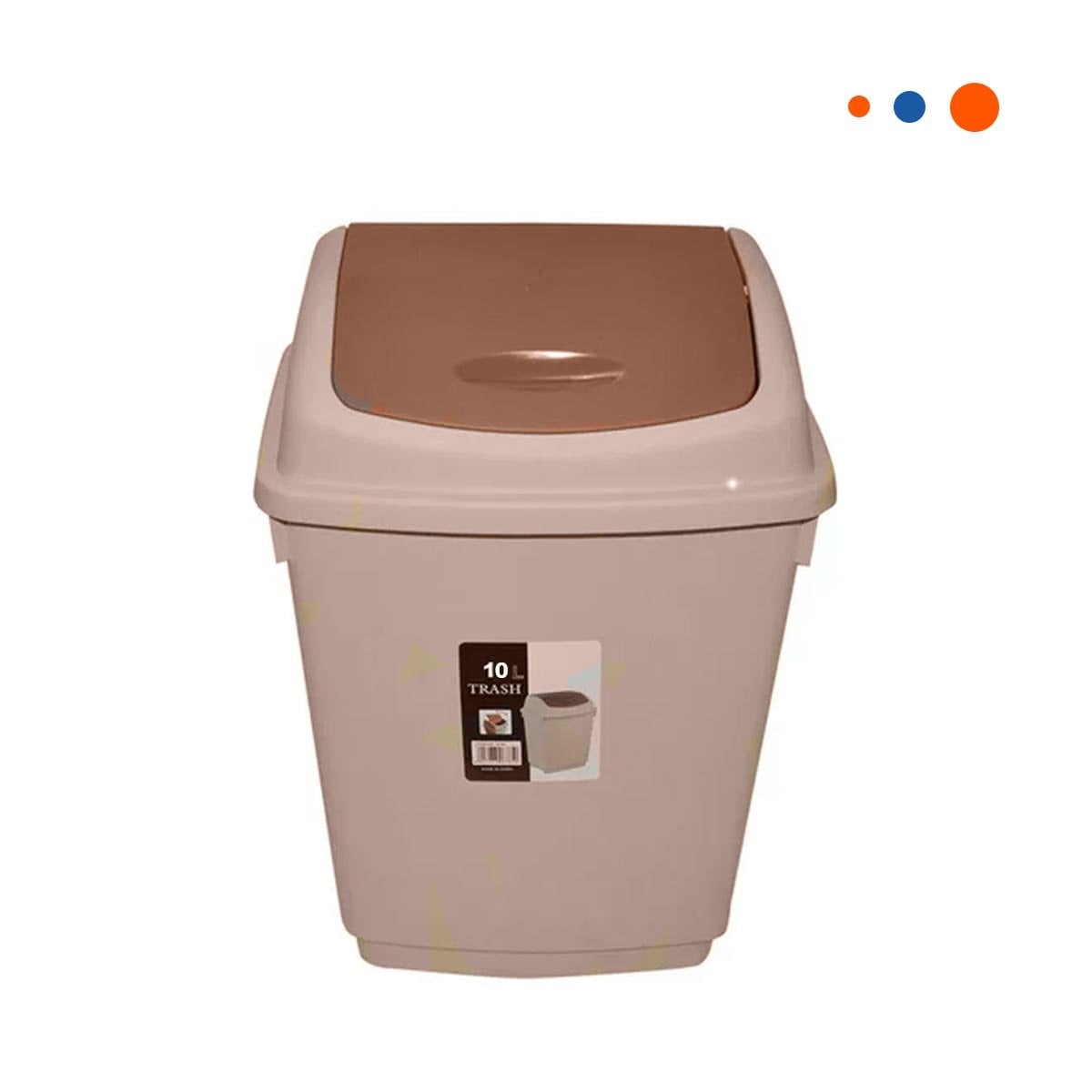 PACK4 RECIPIENTE DE BASURA VAIVEN COLOR MARRON DE USO PRACTICO 10L Y+PAPEL REGALO - 3