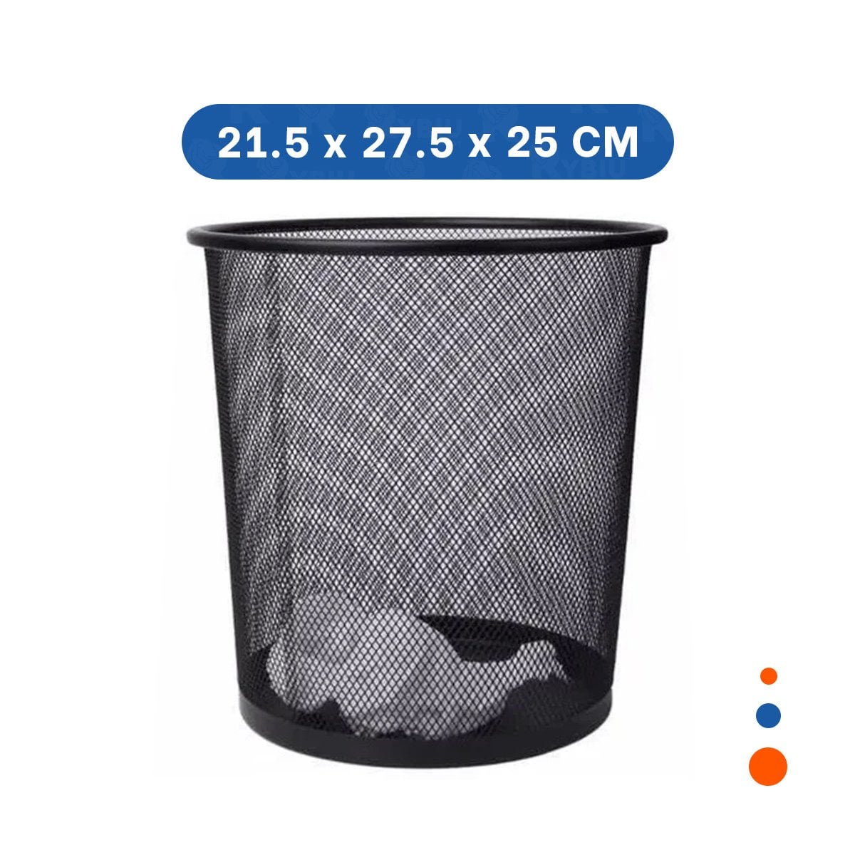 PACK12 TACHO DE BASURA NEGRO METALICA CIRCULAR PARA OFICINA DORMITORIO Y COCINA Y+PAPEL REGALO - 4