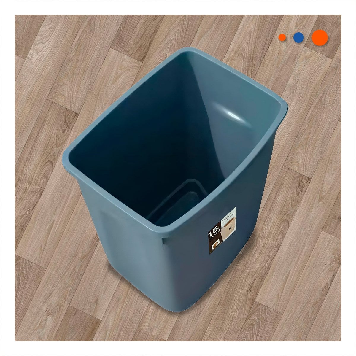 PACK12 CONTENEDOR DE BASURA VAIVEN COLOR AZUL DE USO CONTINUO 15L Y+REGALO STICKER - 5