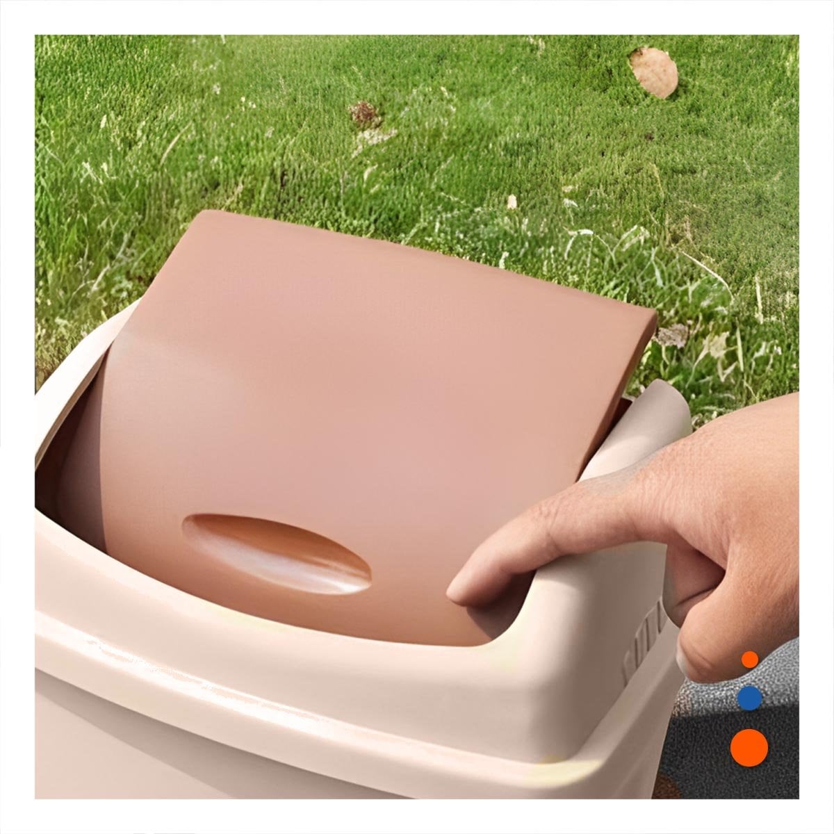PACK12 CONTENEDOR DE BASURA VAIVEN COLOR MARRON DE USO CONTINUO 10L Y+REGALO STICKER - 3