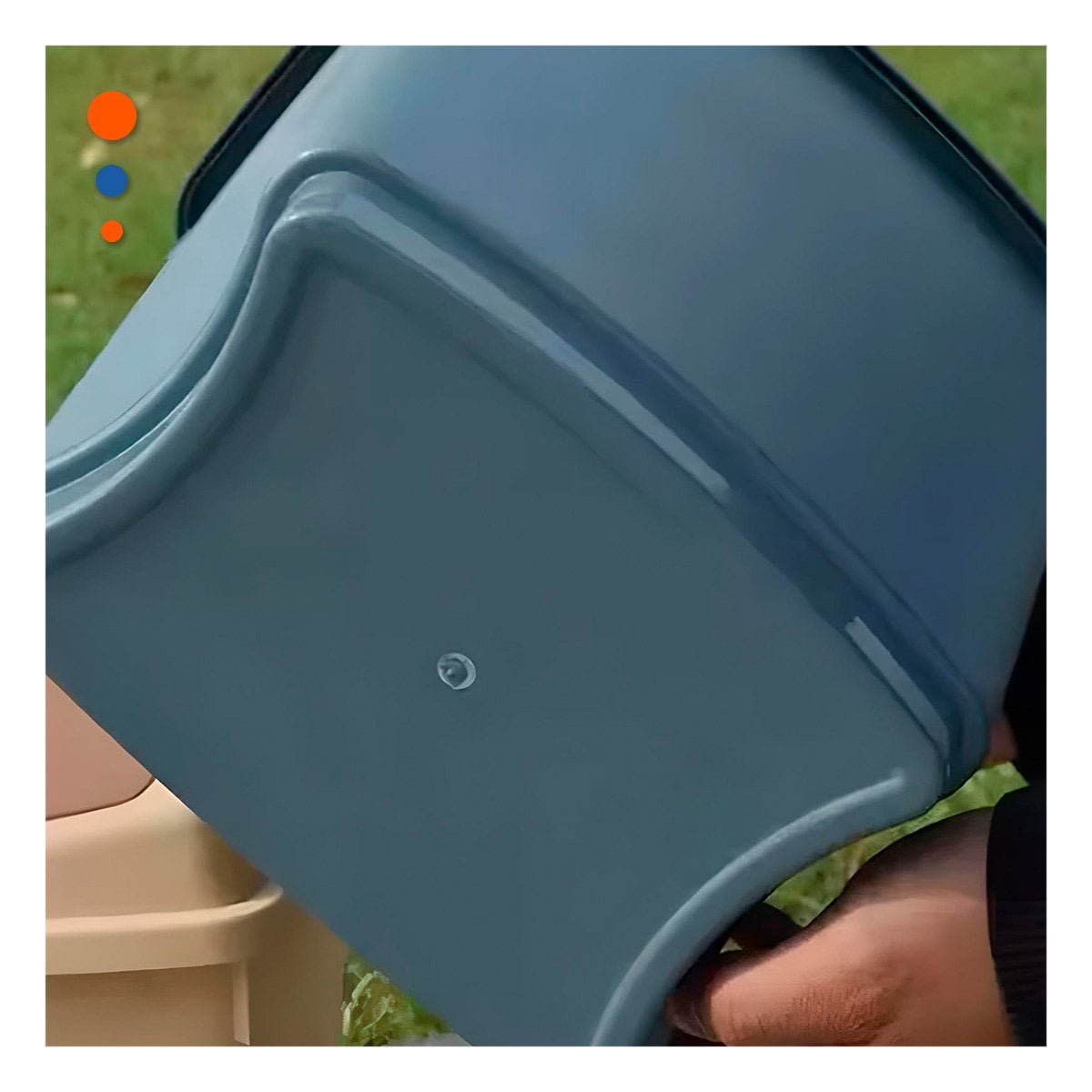 TACHO CON TAPA VAIVEN PARA BASURA EN COLOR AZUL CON CAPACIDAD 15L Y+LIGAS REGALO - 3