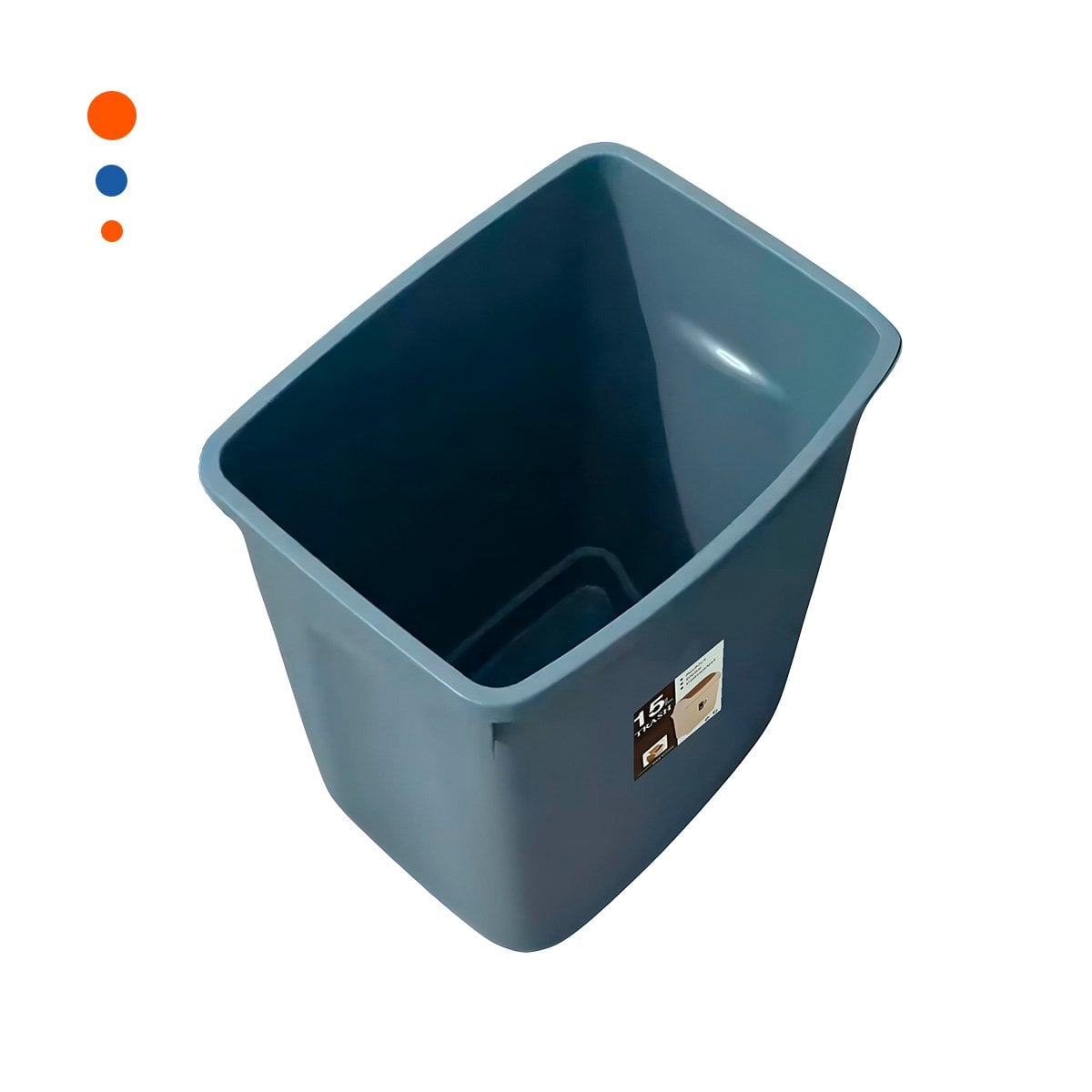 TACHO CON TAPA VAIVEN PARA BASURA EN COLOR AZUL CON CAPACIDAD 15L Y+LIGAS REGALO - 5