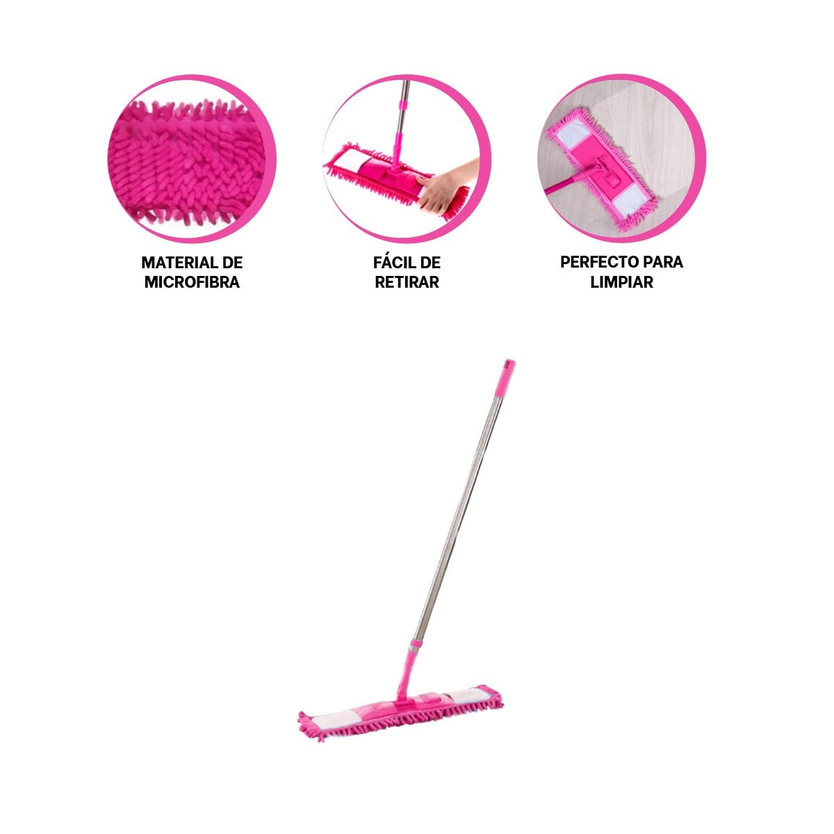 TRAPEDOR RECTANGULAR DE MICROFIBRA FUCSIA ABSORBENTE PARA USO DOMESTICO Y+PAPEL REGALO - 5