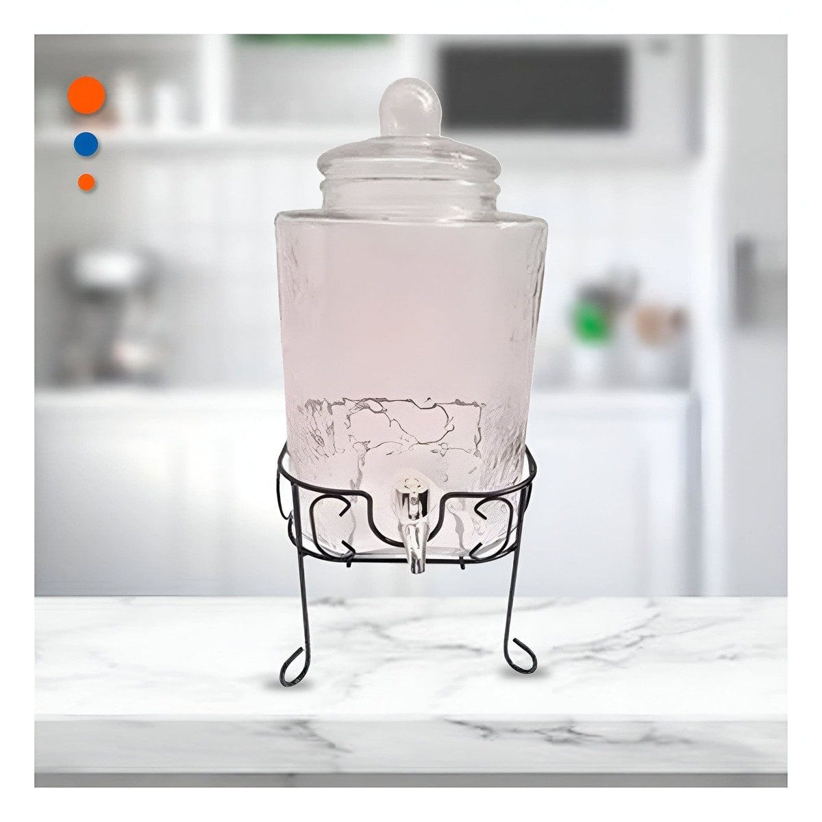 PACK2 ENVASE DE BEBIDA TRANSPARENTE 6L CON BASE METALICA PARA REUNIONES Y+REGALO STICKER - 3