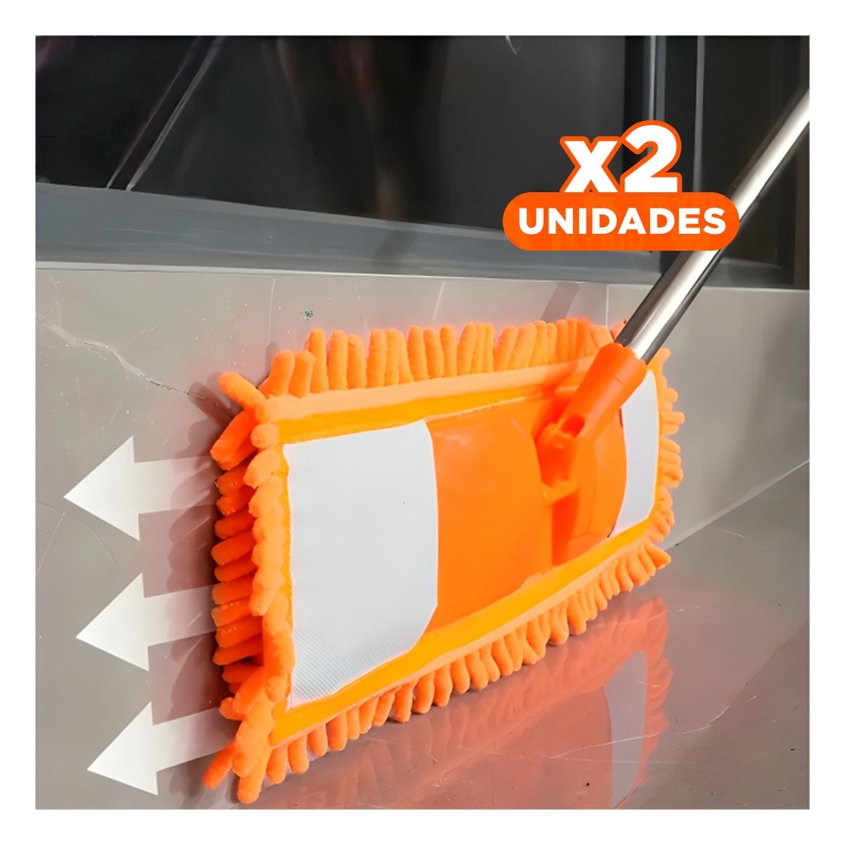 PACK2 TEXTIL RECTANGULAR DE MICROFIBRA NARANJA PARA LIMPIEZA DEL HOGAR DIARIO - 1