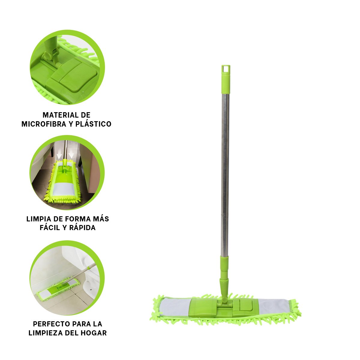 TRAPEDOR RECTANGULAR DE MICROFIBRA VERDE PRACTICO PARA LIMPIEZA GENERAL Y+POST IT - 5