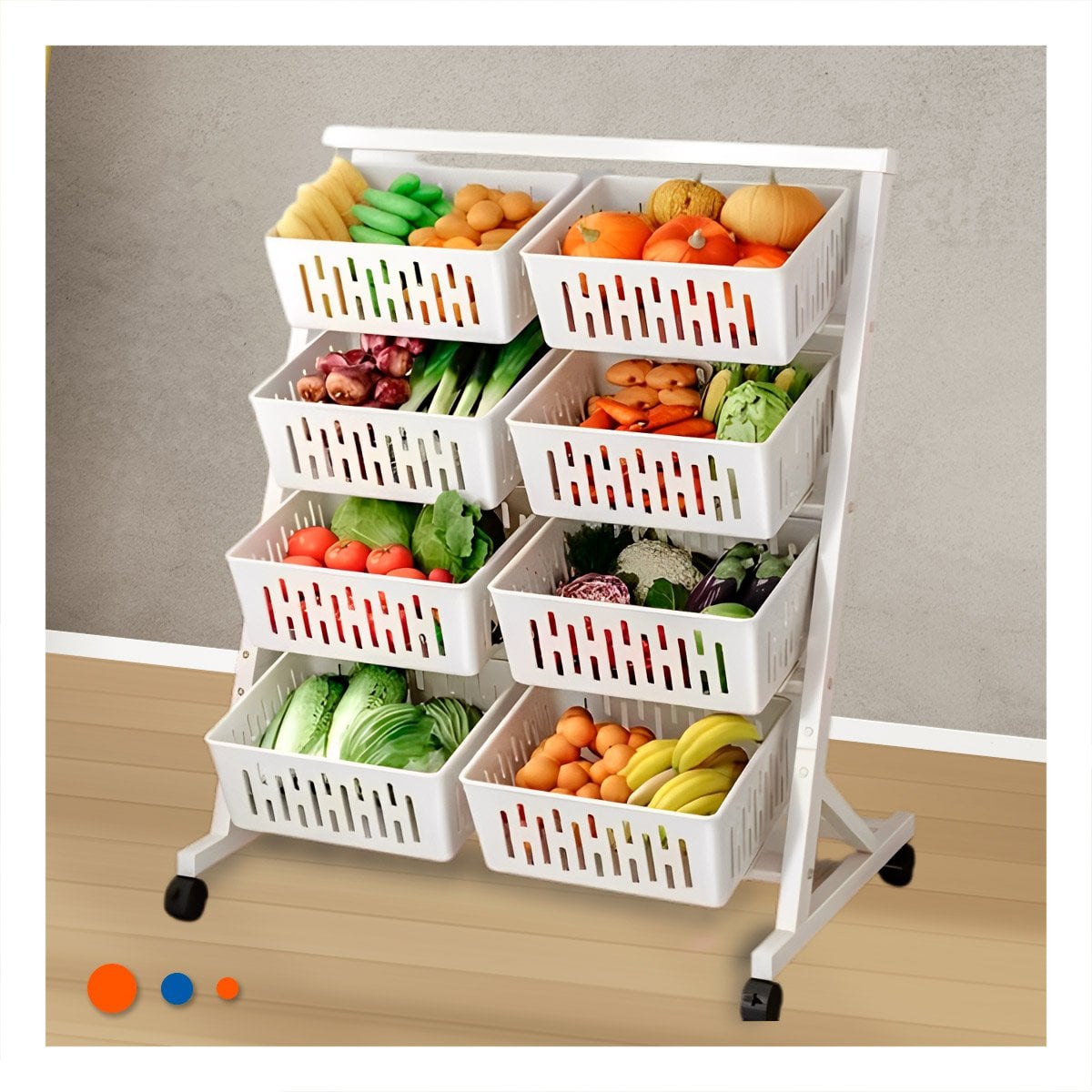PACK2 SOPORTE ORGANIZADOR BLANCO DE CUATRO NIVELES CON OCHO BANDEJAS PARA HOGAR Y+PAPEL REGALO - 5