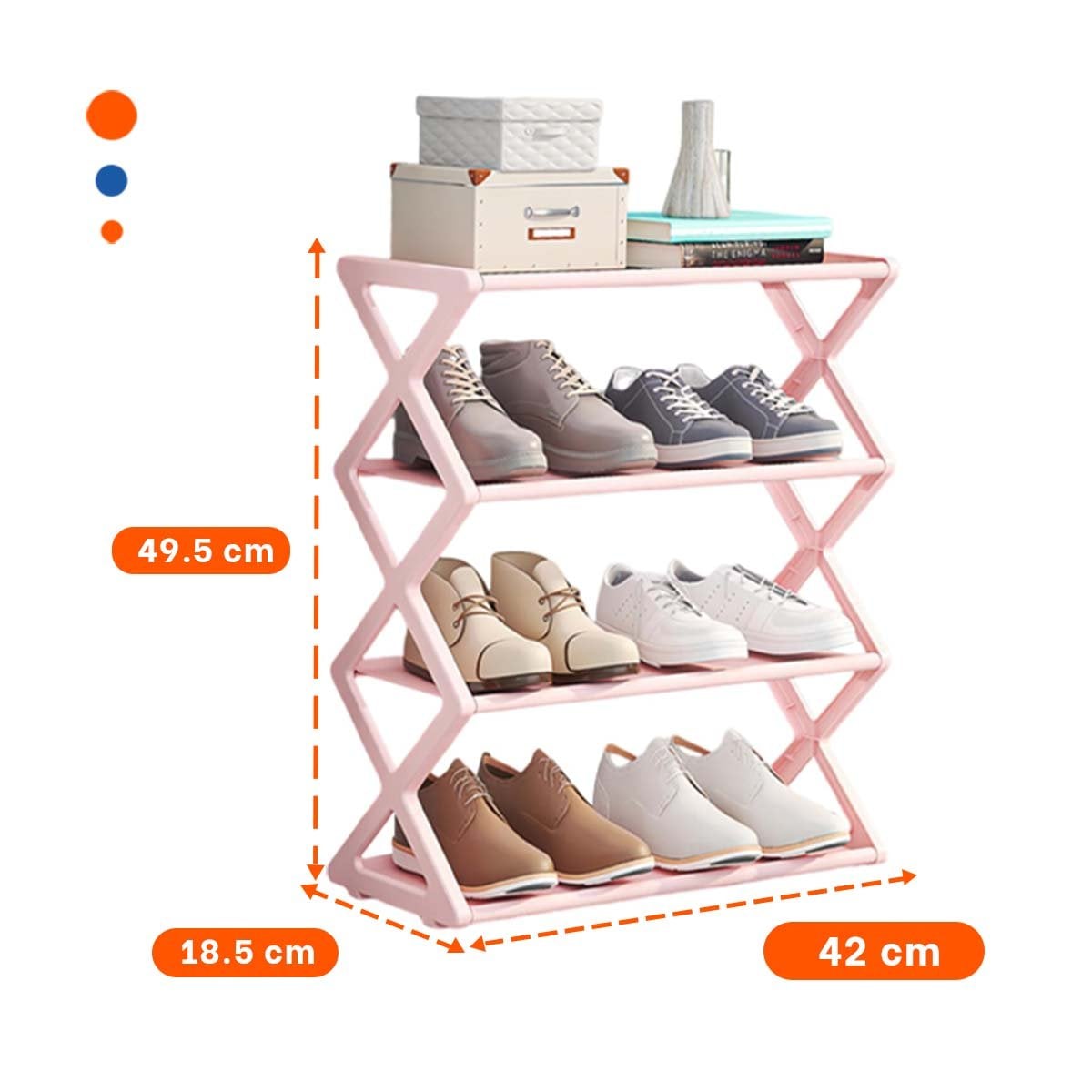 PACK6 MOBILIARIO CUATRO NIVELES ROSADO PARA ORDENAR ZAPATOS EN CASA Y+PAPEL REGALO - 4