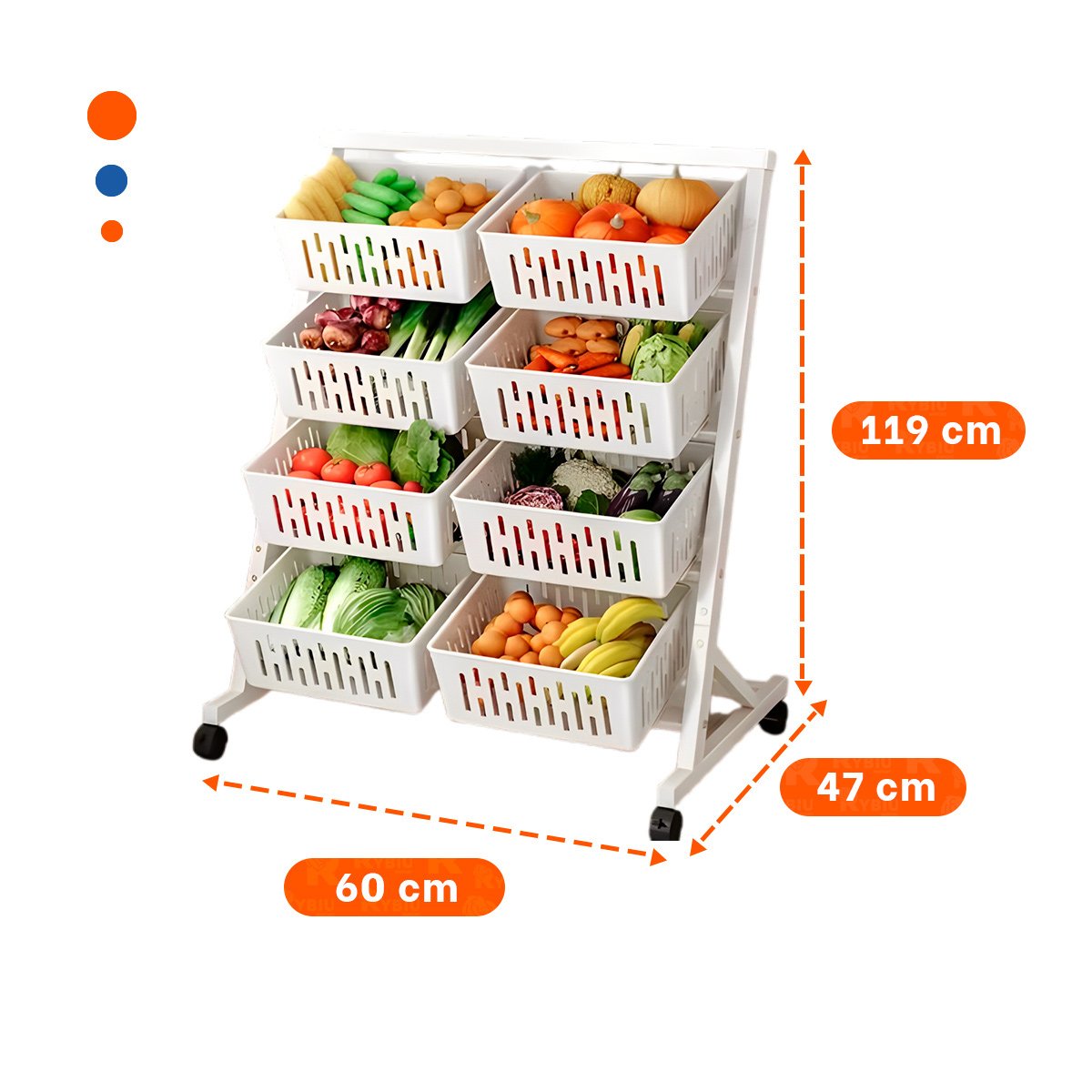 MUEBLE ORGANIZADOR BLANCO DE CUATRO NIVELES CON OCHO BANDEJAS PARA HOGAR Y+REGALO STICKER - 4