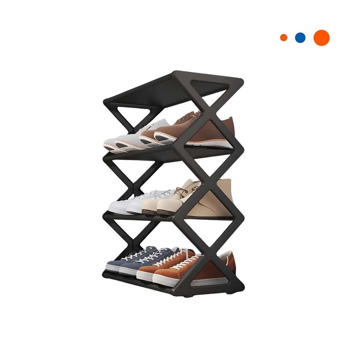 PACK2 RACK 4 NIVELES COLOR NEGRO PARA ORGANIZACION DE ZAPATOS EN CASA Y+REGALO STICKER - 2
