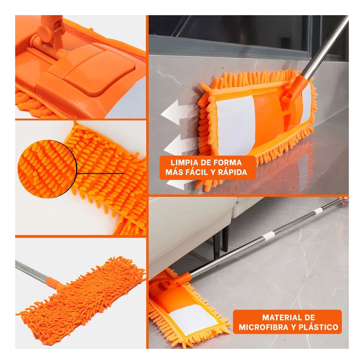 TRAPEDOR RECTANGULAR DE MICROFIBRA NARANJA DE SECADO RAPIDO USO DIARIO Y+LIGAS REGALO - 1