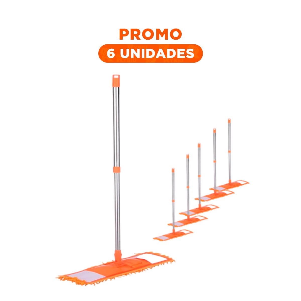 PACK6 REPUESTO RECTANGULAR DE MICROFIBRA NARANJA SECADO RAPIDO USO DIARIO Y+REGALO STICKER - 1
