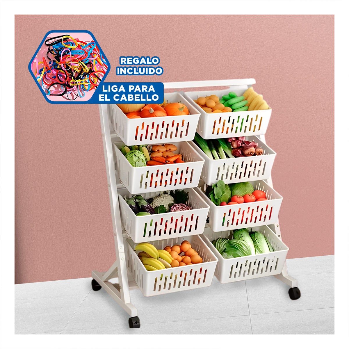 ESTACION ORGANIZADOR BLANCO DE CUATRO NIVELES CON OCHO BANDEJAS PARA CASA Y+LIGAS REGALO - 2