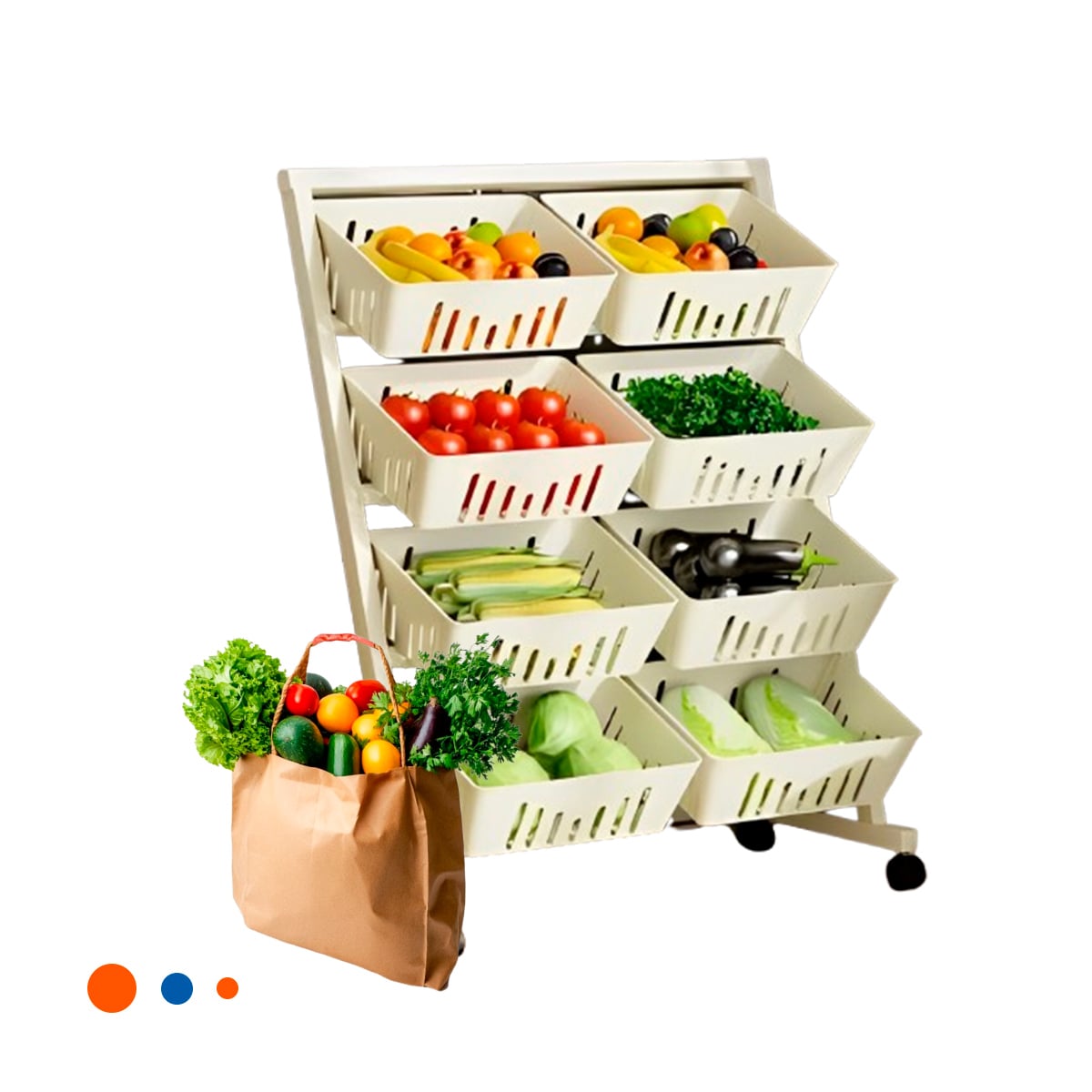ESTACION ORGANIZADOR BLANCO DE CUATRO NIVELES CON OCHO BANDEJAS PARA CASA Y+LIGAS REGALO - 5