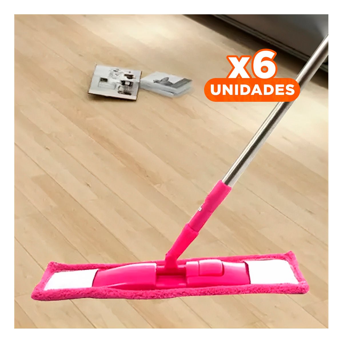 PACK6 REPUESTO RECTANGULAR DE MICROFIBRA FUCSIA SECADO RAPIDO USO DIARIO Y+REGALO STICKER - 1