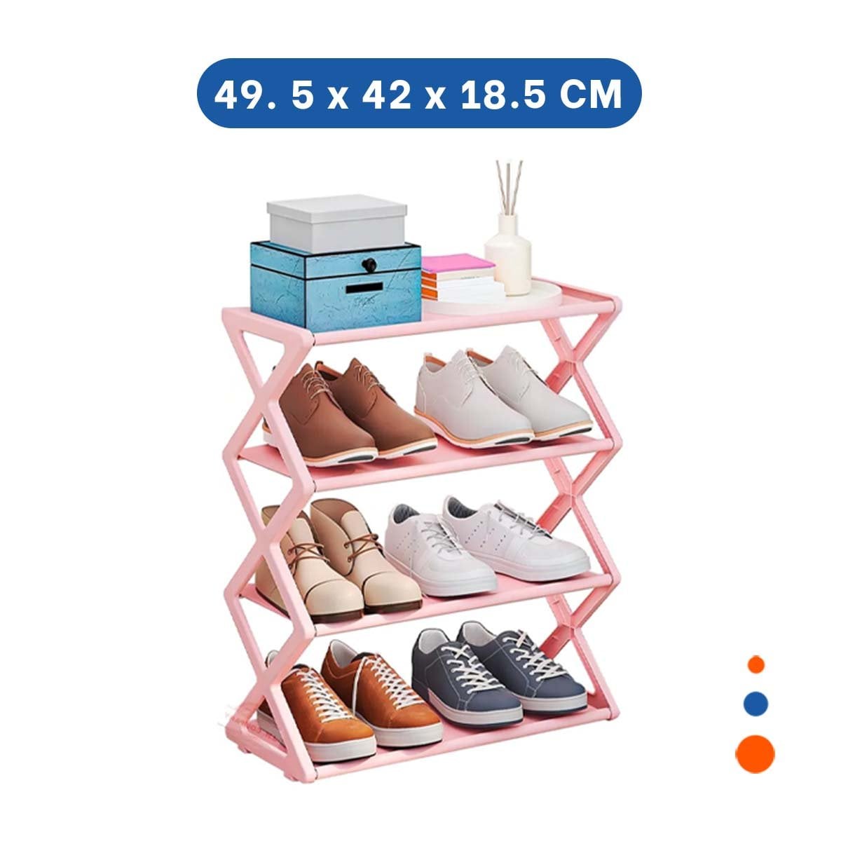 PACK6 SISTEMA CUATRO NIVELES ROSADO PARA GUARDAR ZAPATOS EN HOGAR - 4