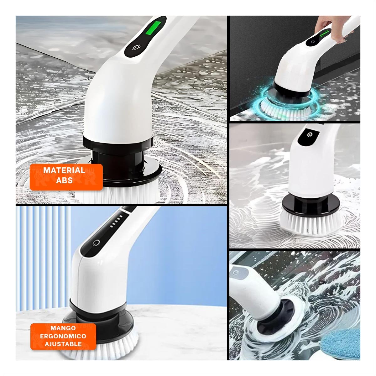 CEPILLO DE LIMPIEZA ELECTRICO BLANCO 7 EN 1 PARA HOGAR MODERNO - 2