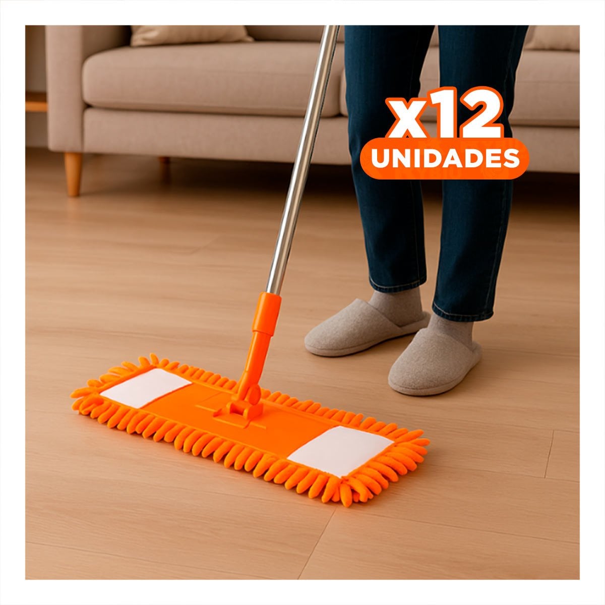 PACK12 FIBRA RECTANGULAR DE MICROFIBRA NARANJA ABSORBENTE USO DOMESTICO Y+REGALO STICKER - 1