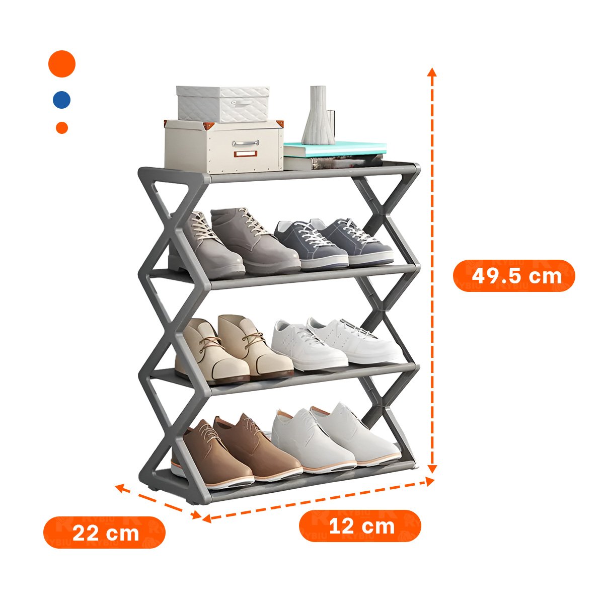 PACK2 SOPORTE PARA CALZADO 4 NIVELES COLOR PLOMO PARA HOGAR ORDENADO Y+PAPEL REGALO - 4