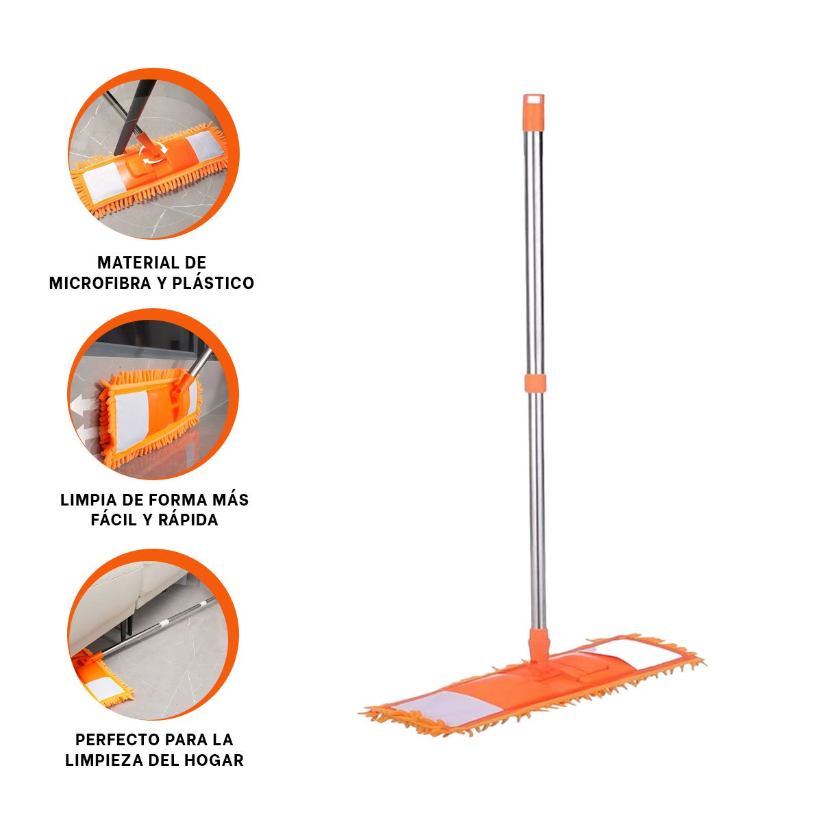 TRAPEDOR RECTANGULAR DE MICROFIBRA NARANJA PRACTICO PARA LIMPIEZA GENERAL Y+POST IT - 5
