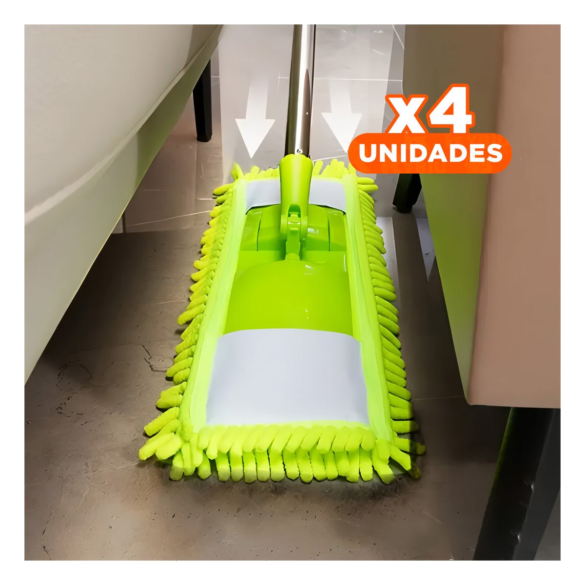 PACK4 REPUESTO RECTANGULAR DE MICROFIBRA VERDE PARA LIMPIEZA DEL HOGAR DIARIO Y+REGALO STICKER - 1