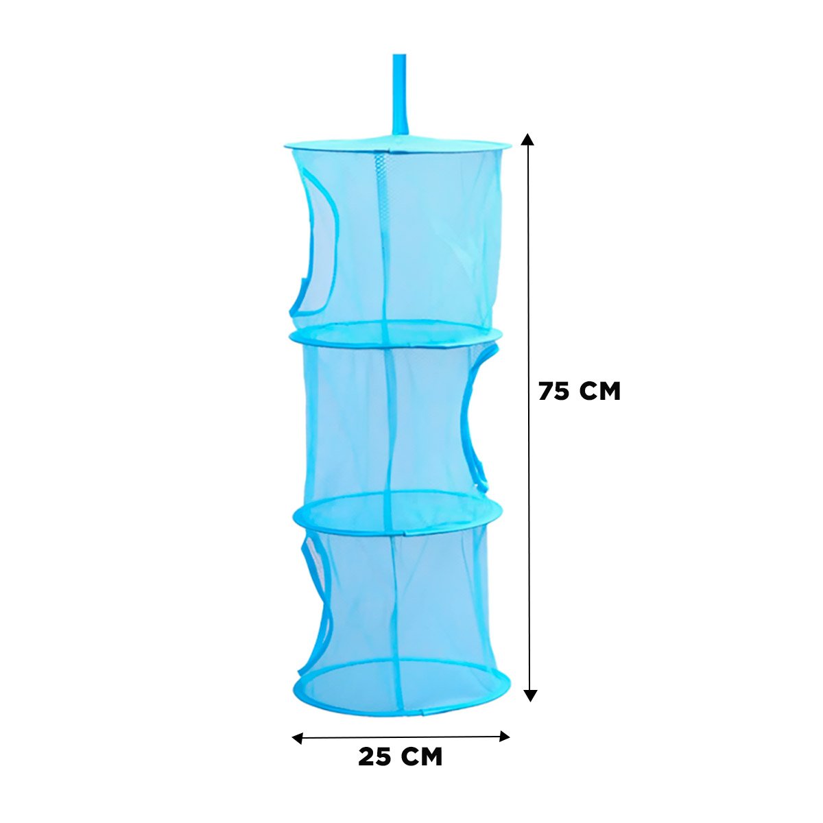 PACK2 SOPORTE COLGANTE TIPO RED 3 NIVELES CELESTE PRACTICO PARA HOGAR Y+PAPEL REGALO - 4