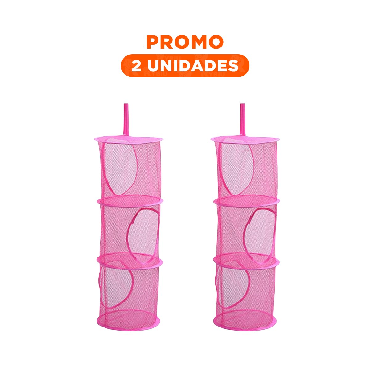 PACK2 SOPORTE COLGANTE TIPO RED 3 NIVELES FUCSIA RESISTENTE USO DIARIO Y+REGALO STICKER - 1