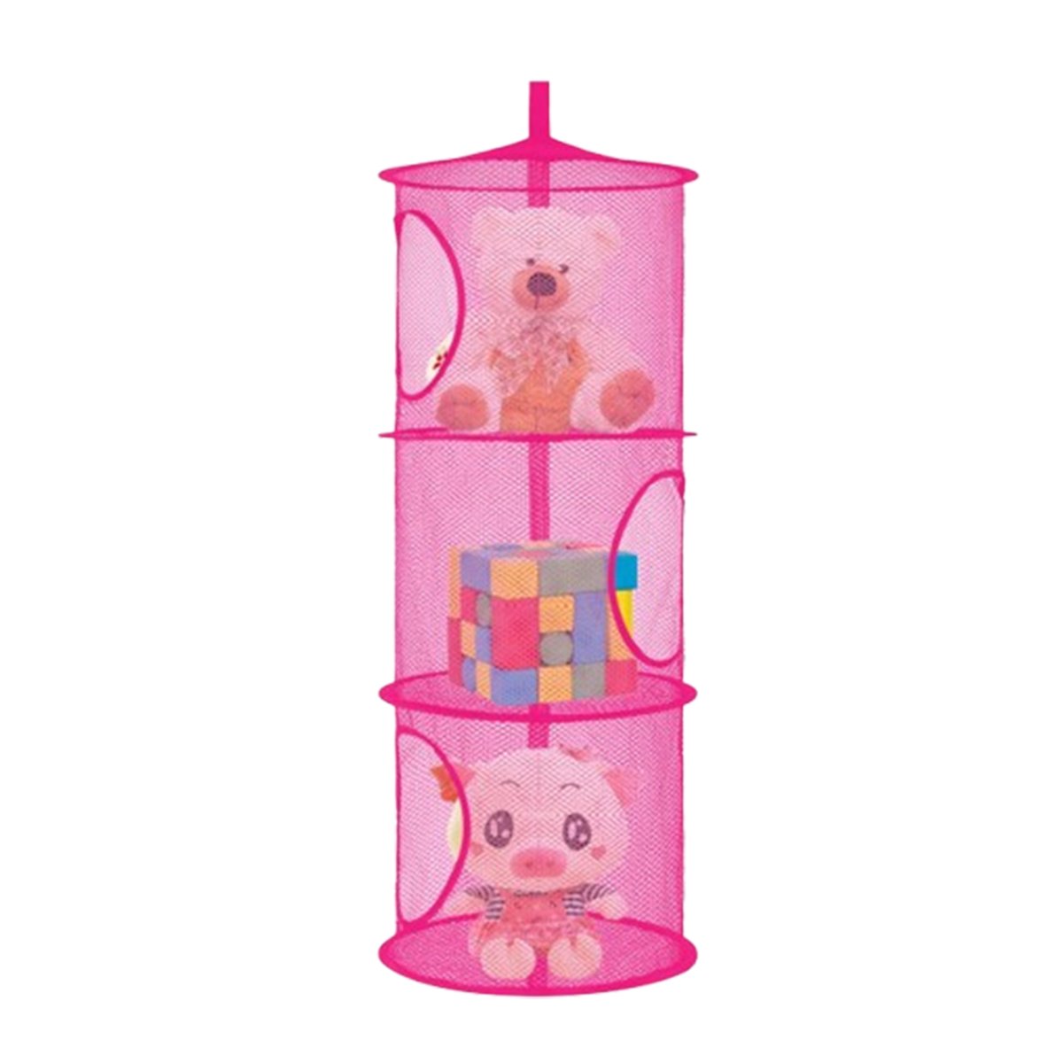 PACK2 SOPORTE COLGANTE TIPO RED 3 NIVELES FUCSIA RESISTENTE USO DIARIO Y+REGALO STICKER - 2