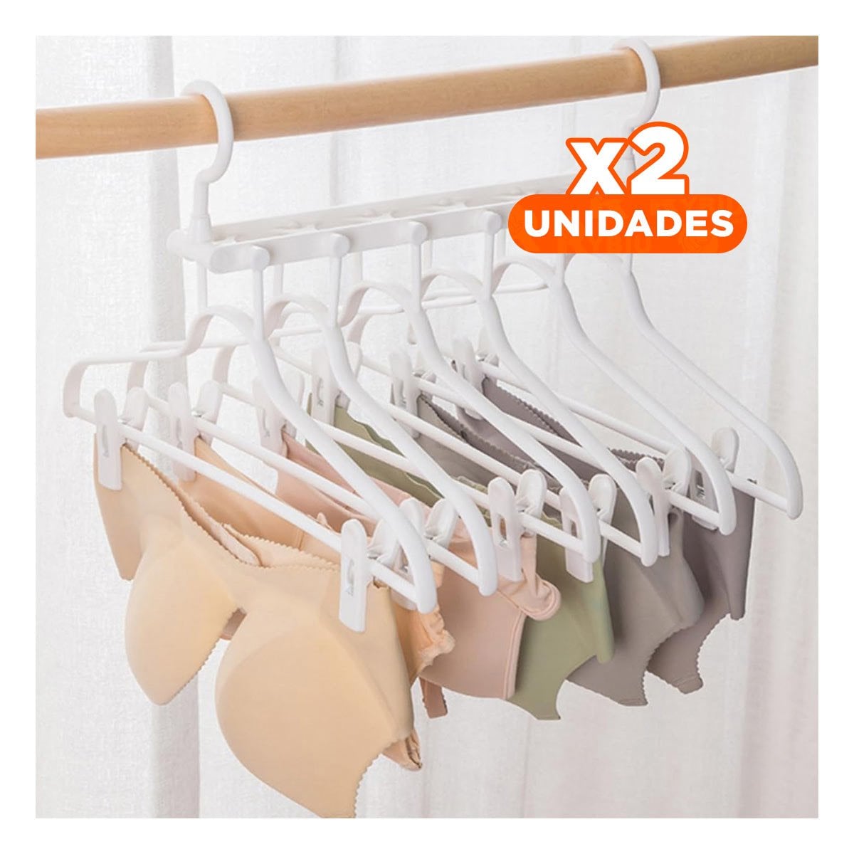 PACK2 ORGANIZADOR PLEGABLE 6 EN 1 BLANCO MULTIFUNCIONAL PARA ORGANIZAR ROPA - 1