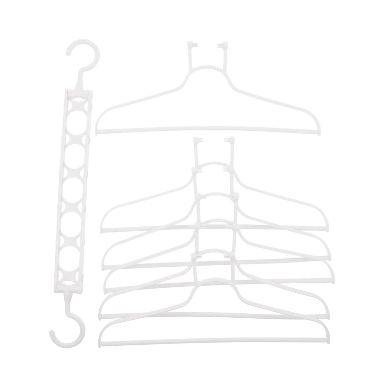 PERCHERO PLEGABLE 6 EN 1 BLANCO MODERNO PARA ORDEN EN HABITACION PERSONAL Y+LIGAS REGALO - 5