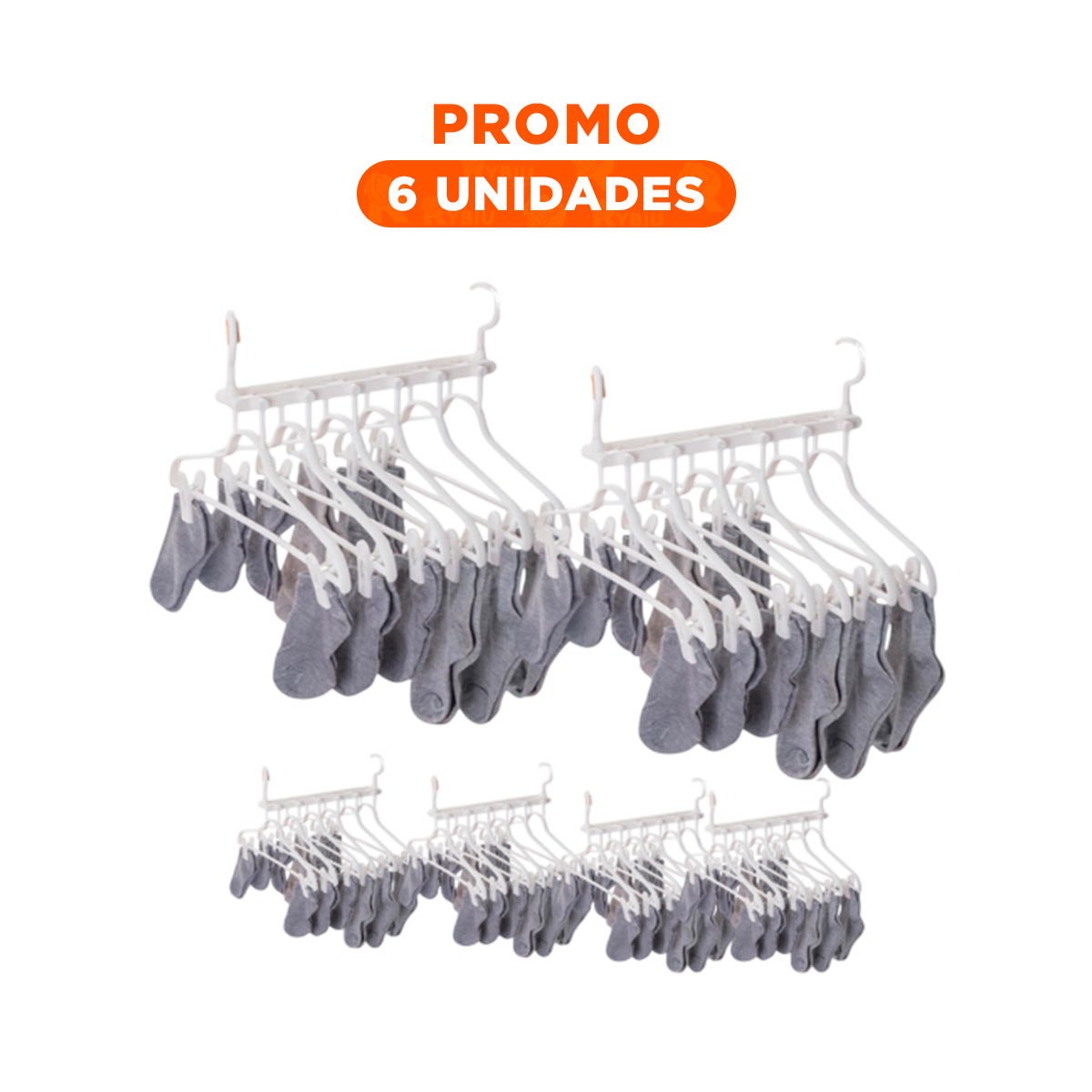 PACK6 ESTRUCTURA PLEGABLE 6 EN 1 BLANCO MODERNO PARA ORDEN EN HABITACION Y+REGALO STICKER - 1