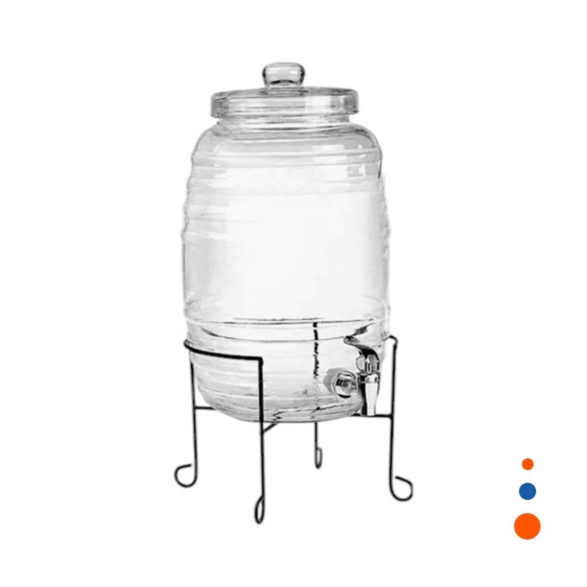 SURTIDOR DE BEBIDAS 10L CON BASE METALICA Y TAPA CHUPON TRANSPARENTE CELESTE Y+REGALO STICKER - 1