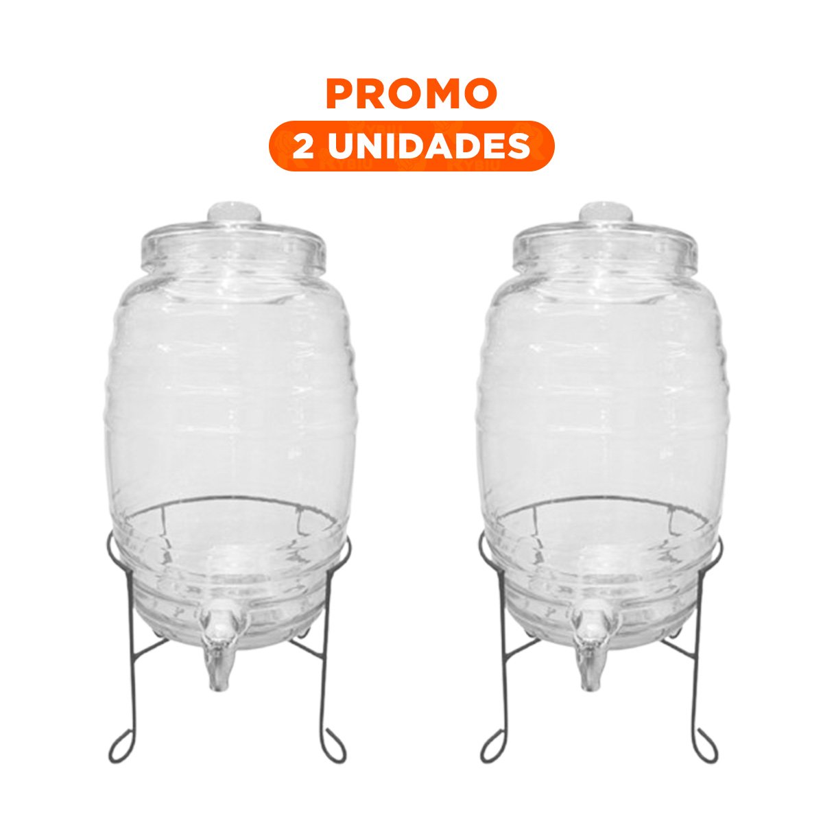 PACK2 DEPOSITO DE BEBIDAS 10L CON BASE METALICA Y TAPA CHUPON CELESTE Y+REGALO STICKER - 1