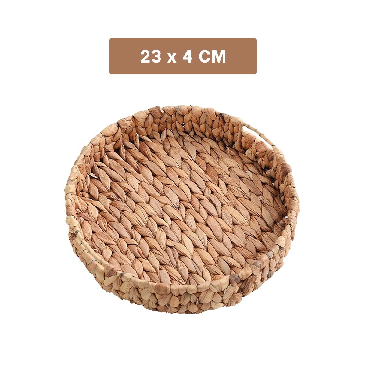 CESTA REDONDA TEJIDA GRASS 23X4CM MOSTAZA PARA DECORACION HOGAR NAVIDAD - 4