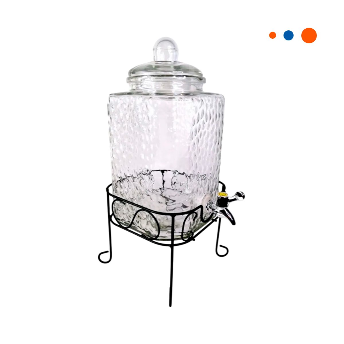 PACK4 DEPOSITO DE BEBIDA TRANSPARENTE 6L CON BASE METALICA PARA USO EN HOGAR Y+PAPEL REGALO - 3