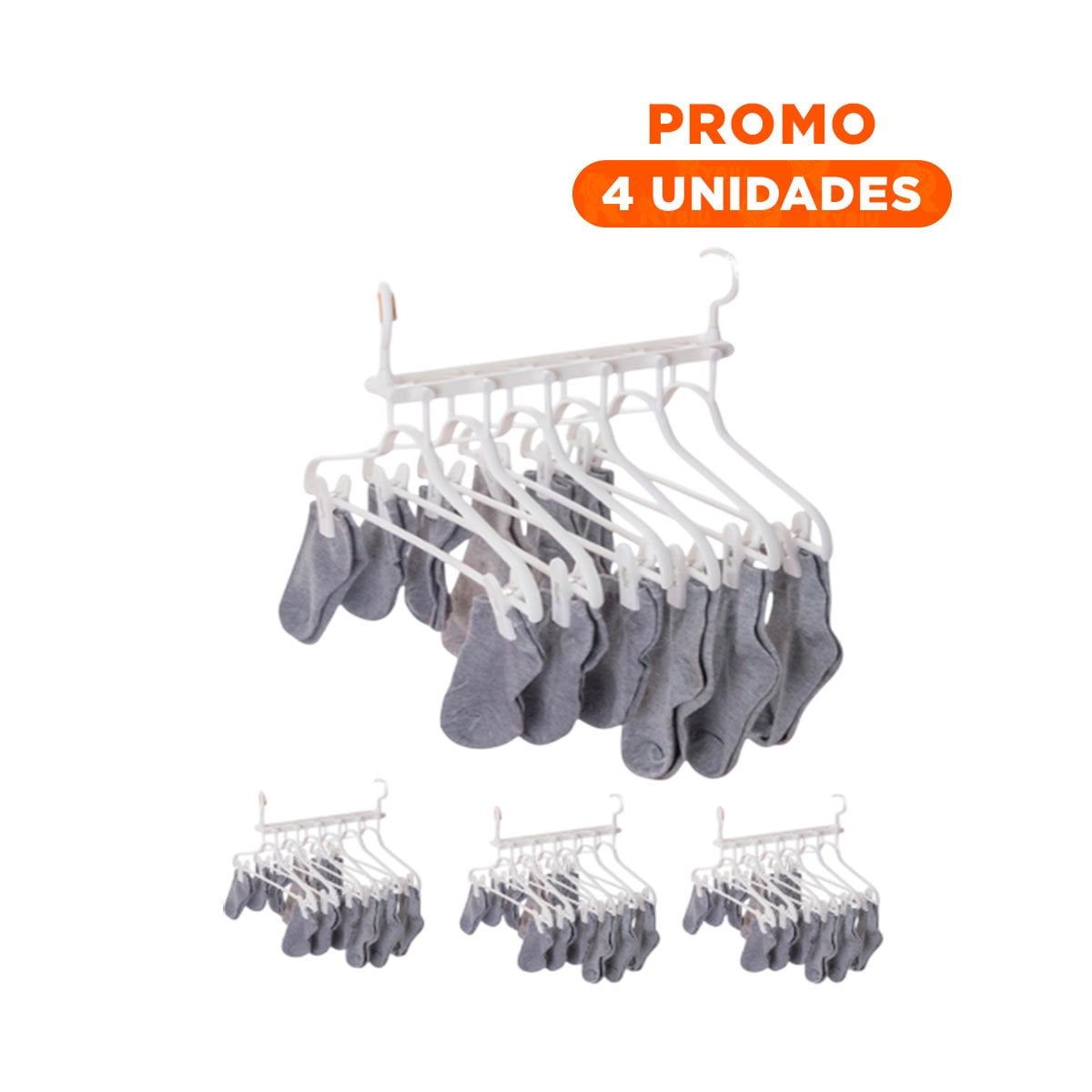 PACK4 ORGANIZADOR PLEGABLE 6 EN 1 BLANCO MODERNO PARA ORDEN EN HABITACION - 1