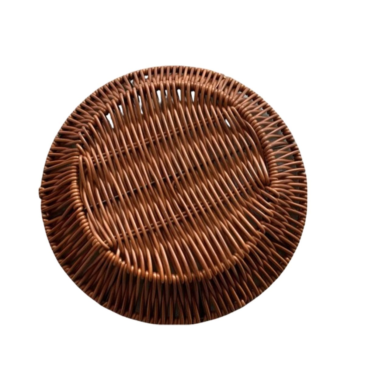 CESTA TEJIDA CIRCULAR 21X15X7CM MARRON FUNCIONAL PARA ALMACENAMIENTO PLUS Y+LIGAS REGALO - 5
