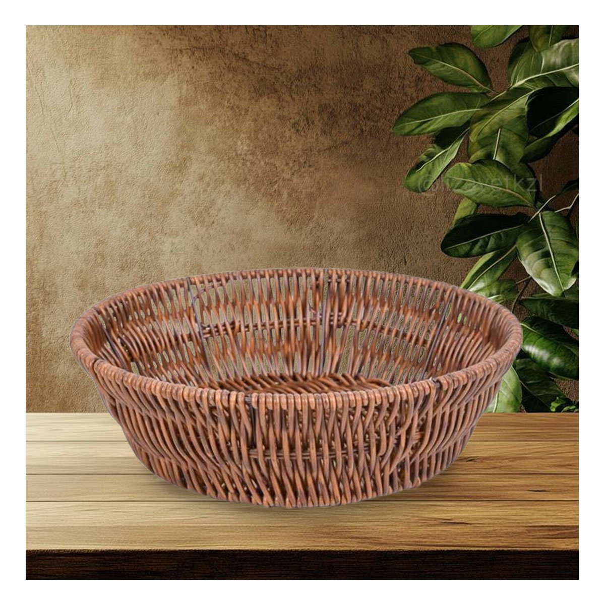 PACK12 BANDEJA TEJIDA CIRCULAR 21X15X7CM MARRON DECORATIVA PARA ROPA PLUS - 5