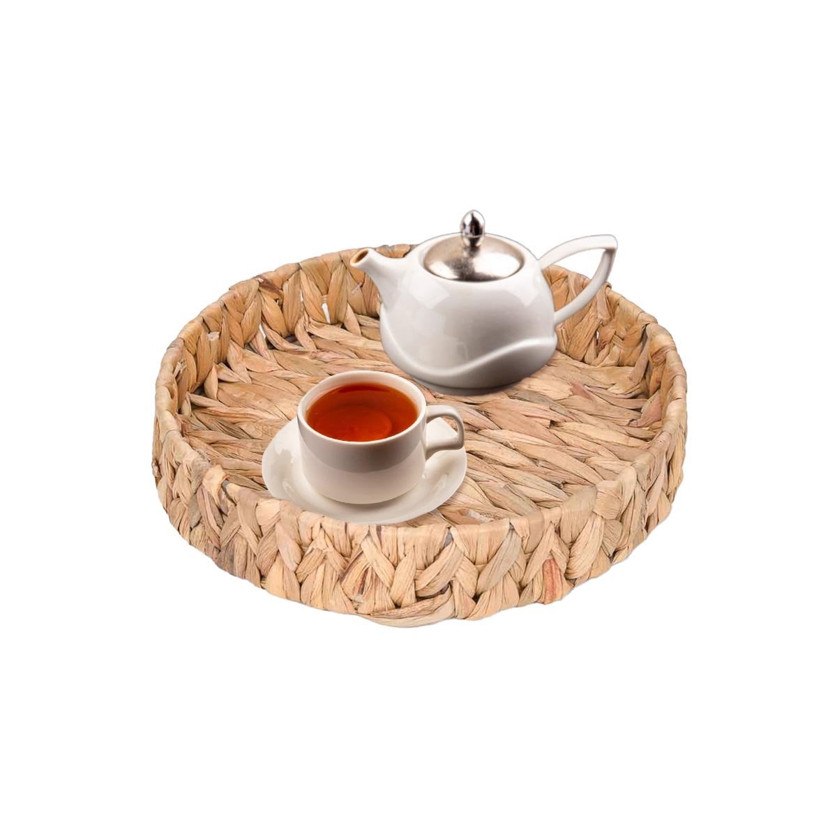PACK2 CANASTA TRENZADA CIRCULAR GRASS 23X4CM MOSTAZA PARA ESPACIOS DECORATIVOS Y+REGALO STICKER - 2