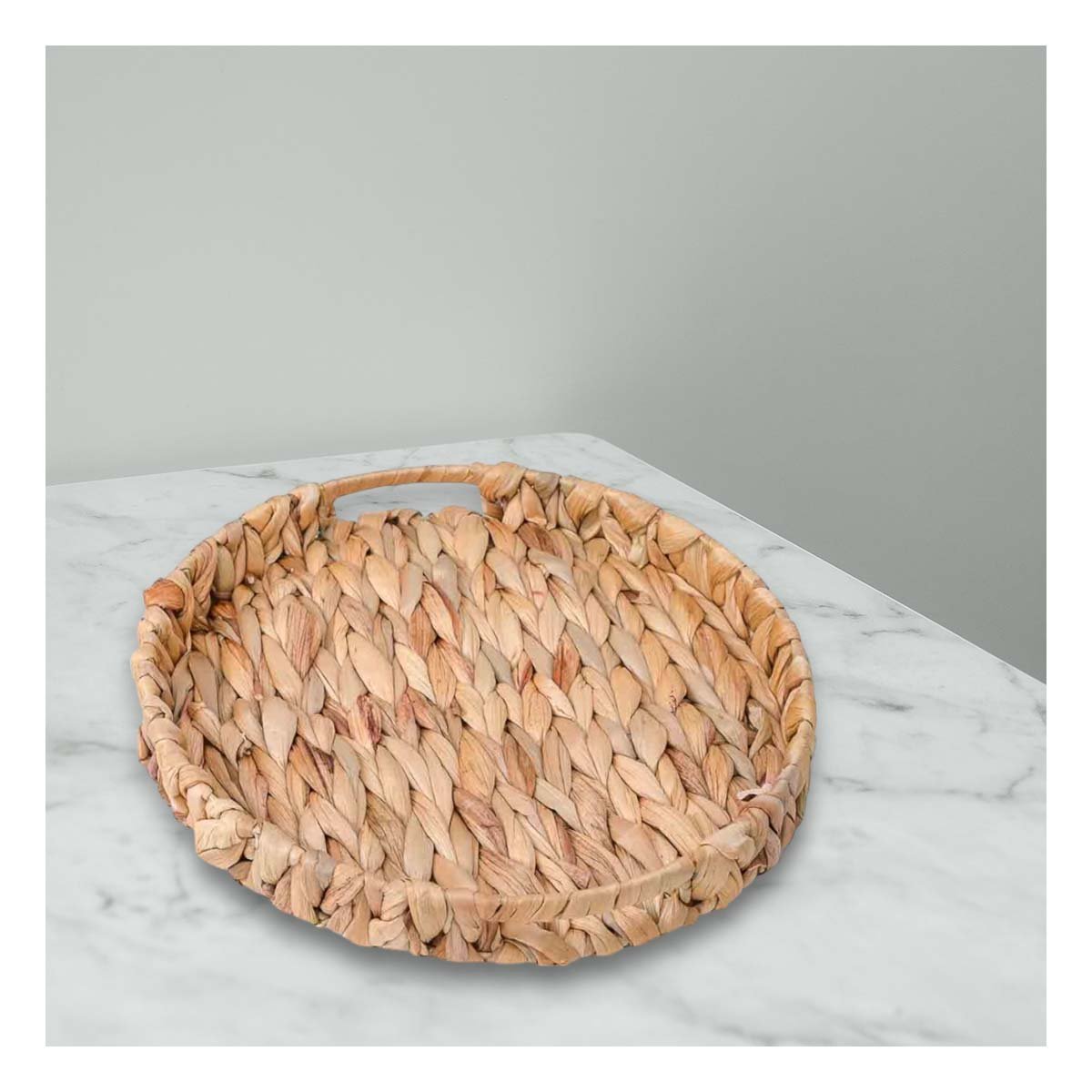 CESTA REDONDA TEJIDA CON ASAS GRASS 32X4CM COLOR MOSTAZA PARA DECORACION DEL HOGAR - 3