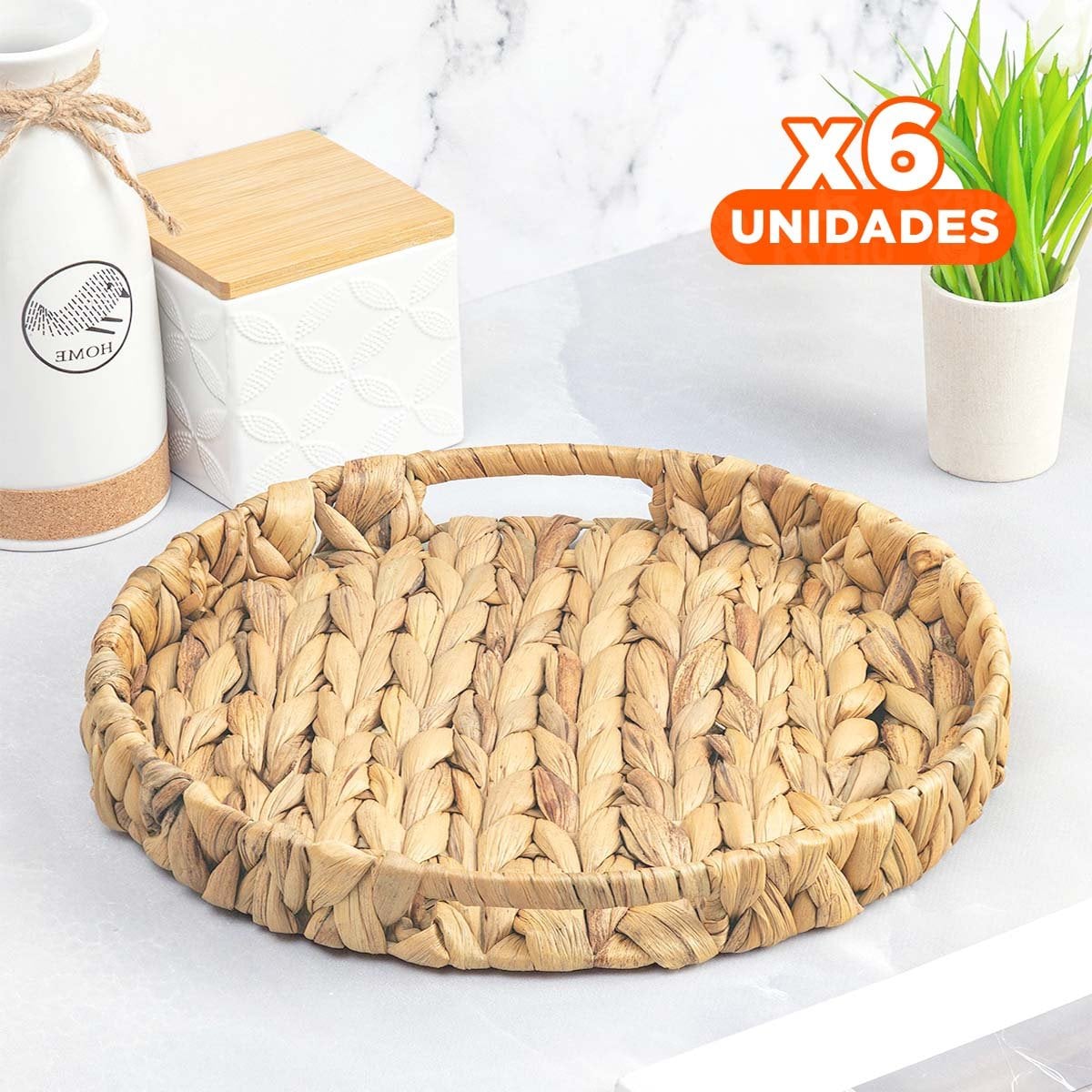 PACK6 CONTENEDOR FUNCIONAL GRASS 31X4CM MOSTAZA PARA MANTENER ORDEN EN CASA Y+PAPEL REGALO - 1