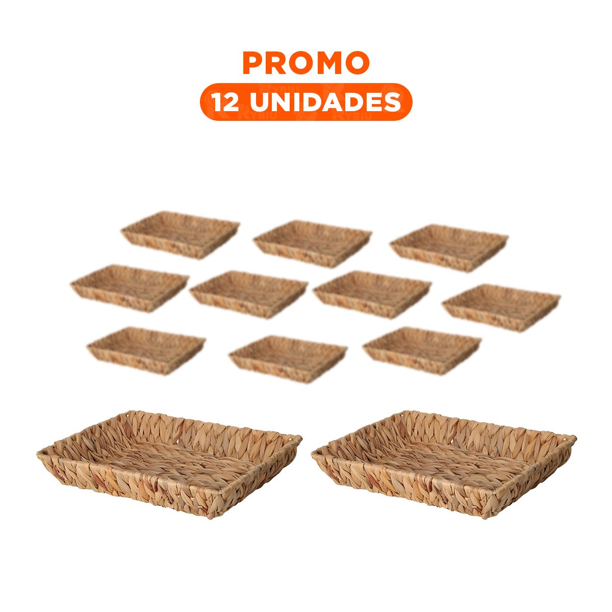 PACK12 CAJA TEJIDA RECTANGULAR GRASS 28X19X4CM MOSTAZA PARA ALMACENAR ROPA Y ACCESORIOS - 1