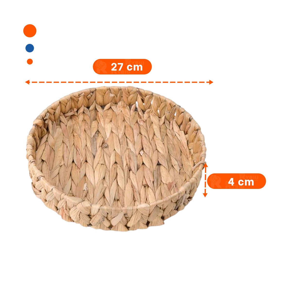 PACK12 RECIPIENTE TEJIDO CIRCULAR GRASS 27X4CM PARA HOGAR Y DECORACION FESTIVO MOSTAZA - 4