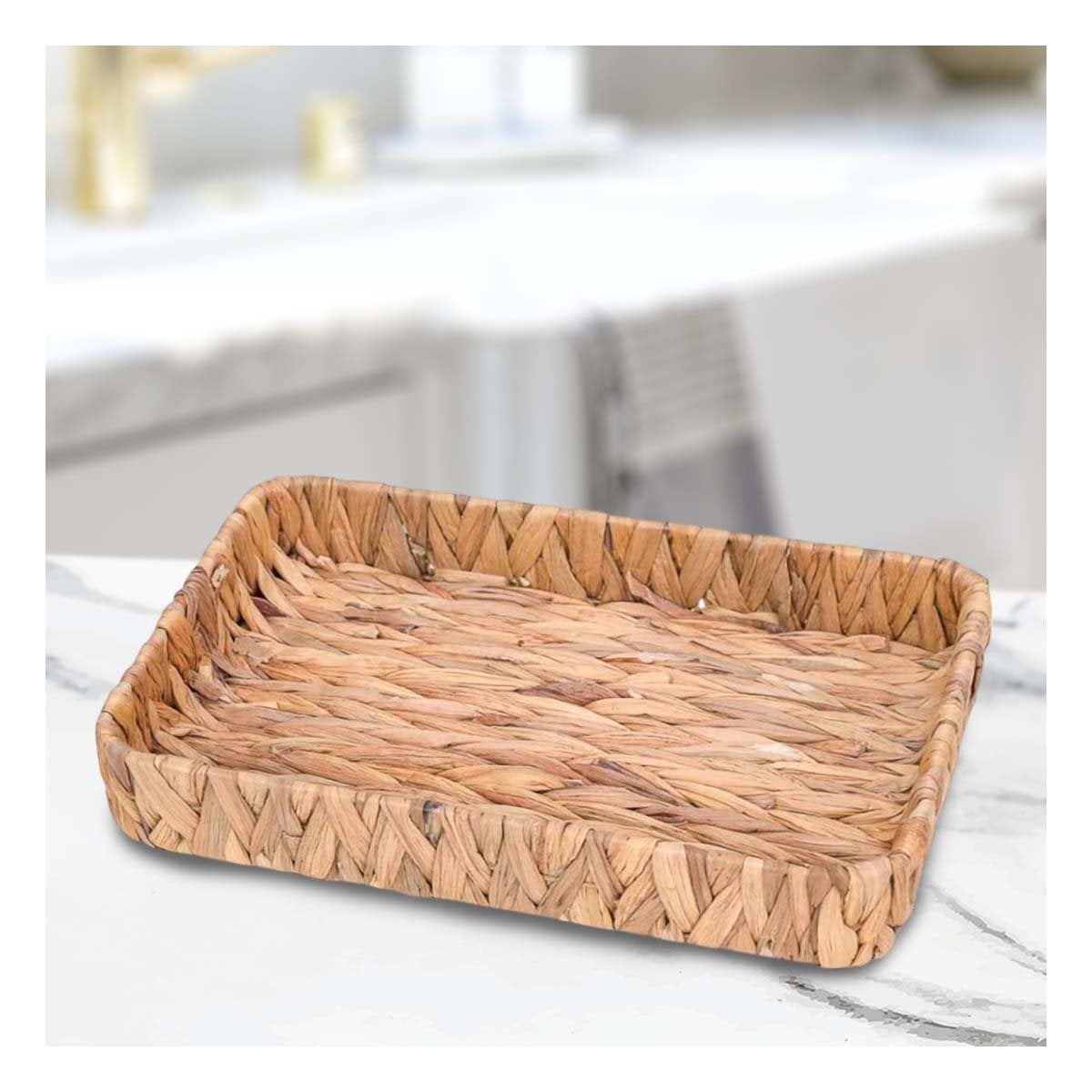CONTENEDOR TEJIDO RECTANGULAR GRASS 31X23X4CM PARA GUARDAR OBJETOS Y ORDENAR Y+PAPEL REGALO - 2
