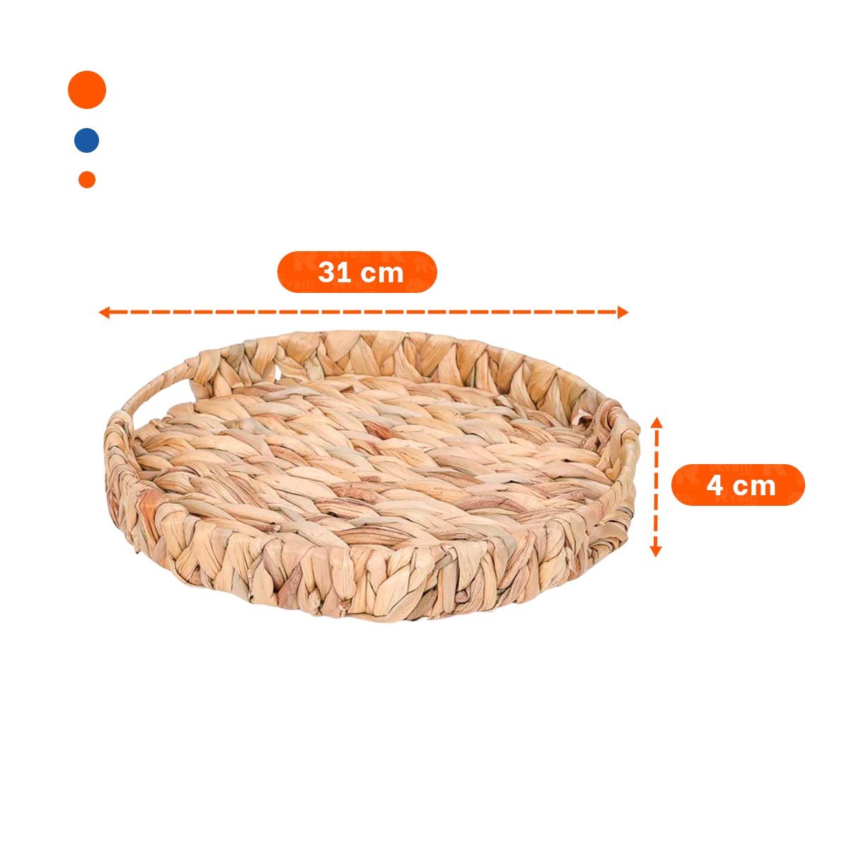 PACK4 RECIPIENTE REDONDO GRASS 31X4CM MOSTAZA PARA ORGANIZAR OBJETOS DE CASA Y+PAPEL REGALO - 4