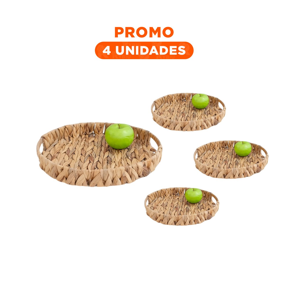 PACK4 CANASTO FUNCIONAL TEJIDA CIRCULAR CON ASAS GRASS 36X5CM MOSTAZA PARA ORDENAR TU HOGAR - 1