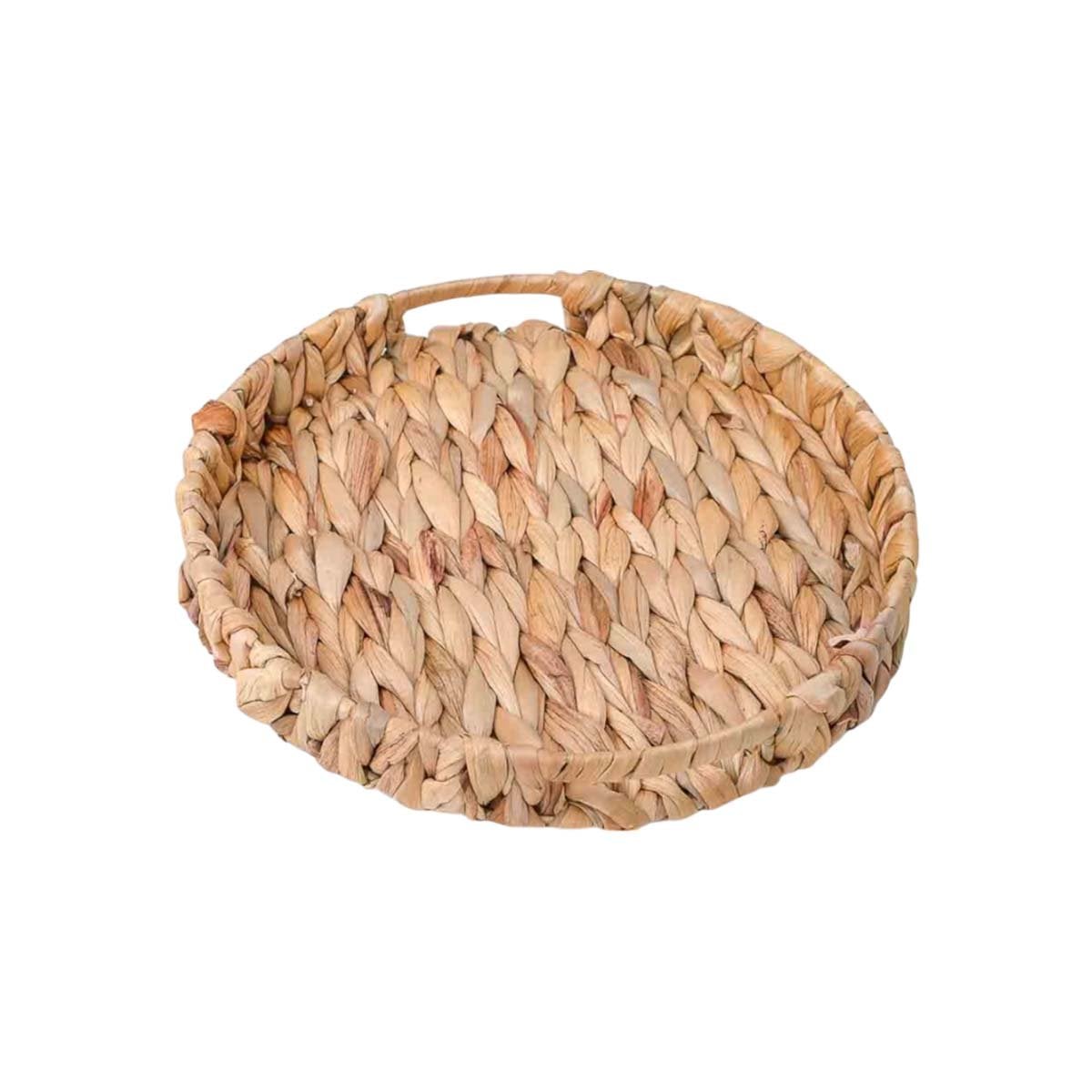PACK2 CAJA TEJIDA CIRCULAR CON ASAS GRASS 30X4CM MOSTAZA PARA DECORACION Y+REGALO STICKER - 2