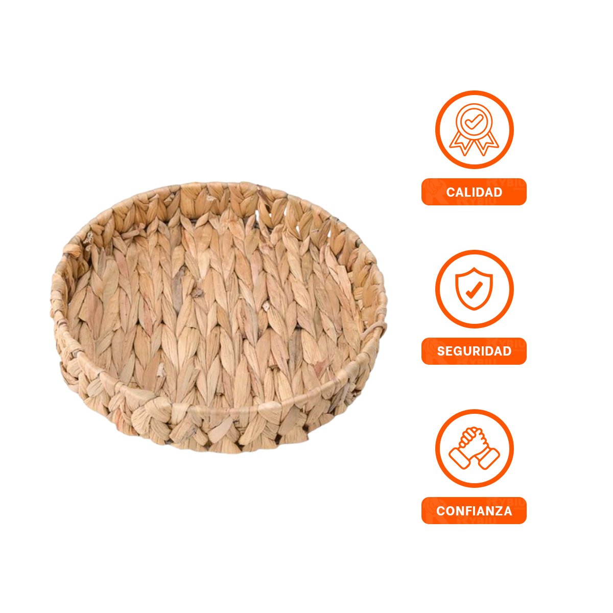 RECIPIENTE TEJIDO CIRCULAR GRASS 27X4CM PARA HOGAR Y DECORACION MOSTAZA Y+POST IT - 5